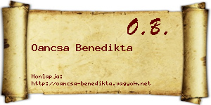 Oancsa Benedikta névjegykártya